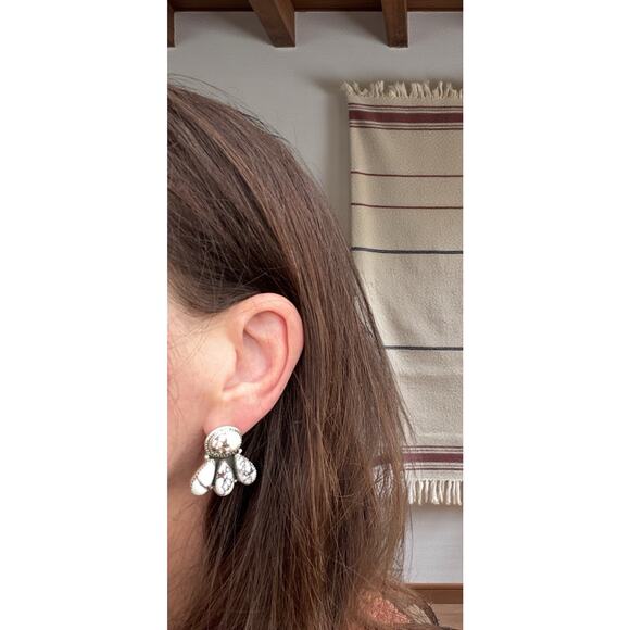 WILD HORSE Sterling Silver Cluster Earrings Southwest Statement Studs - Picture 2 of 8